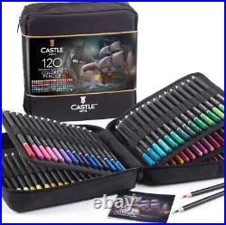 Vibrant 120 Colored Pencils with Zipper Carry Case Perfect for Professionals