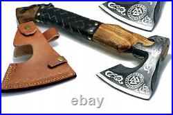 Viking axe handmade leather sheath case carbon steel MS699-BR wood