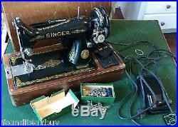 Vintage 1949 Singer Sewing Machine s/n 6843627 & Dome Carrying Case