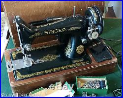 Antique Singer Sewing Machine In Case - Antique Poster