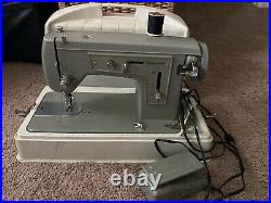 Vintage 1960s Sears Kenmoor 148 12140 Sewing Machine, Pedal, And Carrying Case