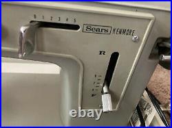 Vintage 1960s Sears Kenmoor 148 12140 Sewing Machine, Pedal, And Carrying Case