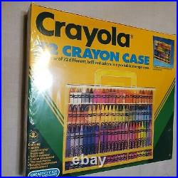 Vintage 1990 72 Crayola Crayon Colors With Holder Storage Carrying Portable Case
