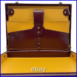Vintage 70s ETIENNE AIGNER Leather Briefcase Hard Combination Lock OXBLOOD RARE