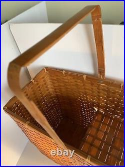 Vintage Bamboo Stair Case Step BasketHandleChoice HandmadeFarmhouseBoho 16