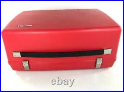 Vintage Bernina Record 830 Sewing Machine Hard Red Carrying Case Genuine Storage