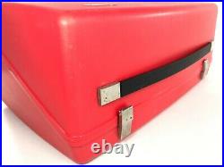 Vintage Bernina Record 830 Sewing Machine Hard Red Carrying Case Genuine Storage