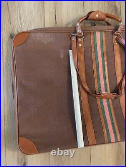 Vintage Canvas Stripe Artist Portfolio Large 24 x 36 Zippered Case WithHandle