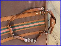 Vintage Canvas Stripe Artist Portfolio Large 24 x 36 Zippered Case WithHandle