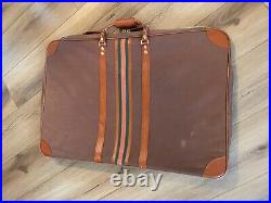 Vintage Canvas Stripe Artist Portfolio Large 24 x 36 Zippered Case WithHandle