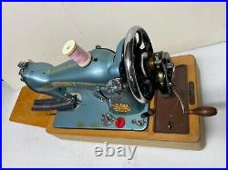 Vintage Chevret Converted Hand Crank Sewing Machine With Carry Case