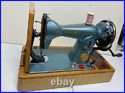 Vintage Chevret Converted Hand Crank Sewing Machine With Carry Case