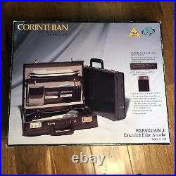 Vintage Corinthian Leather Crafts 454-2 Expandable Leather Lined Attache in Box