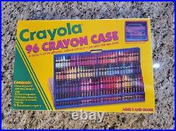 Vintage Crayola Crayon Carrying Case Holder Storage with Crayons Holds 96 NIB