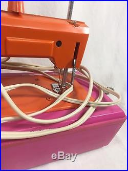Vintage Electric JCPenney Sewing Machine With Carrying Case Pink