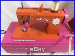 Vintage Electric JCPenney Sewing Machine With Carrying Case Pink