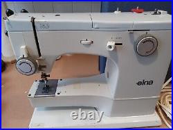 Vintage Elna Super SU Free Arm Sewing Machine Carrying Case Foot Pedal