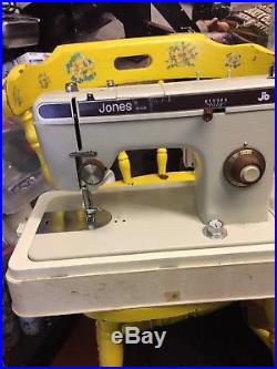 Vintage Jones 692 Electric Sewing Machine -pedal And Carry Case + Accessories
