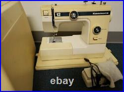 Vintage Kenmore Sewing Machine 385-1274180 with pedal, manual storage/carry case