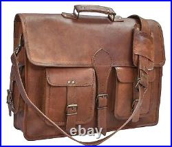 Vintage Leather Laptop Messenger Computer Briefcase Handmade Satchel Work Bag8