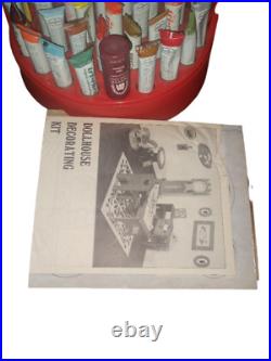Vintage Liquid Embroidery Paint Tote Carrying Case Tri Chem with Paints and Wooden
