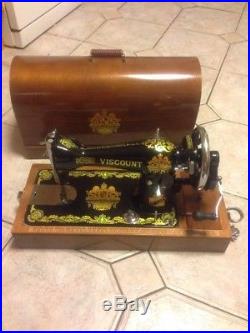 Vintage/Retro VISCOUNT Deluxe Hand Cranked Sewing Machine in Carry Case