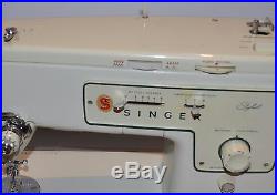 Vintage SINGER Zig Zag MODEL 413 SEWING MACHINE with Carry Case 1970s
