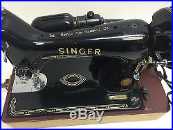 Vintage Singer 99K Sewing Machine with Pedal Light Carry Case