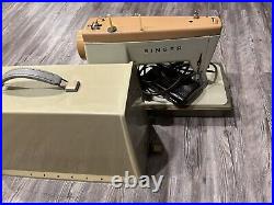 Vintage Singer Stylist Model 413 ZigZag Sewing Machine In Carry Case 1974 Works