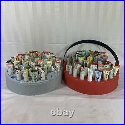 Vintage Tri Chem Liquid Embroidery Paint Incl Carrying Cases with 95 Paints