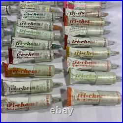 Vintage Tri Chem Liquid Embroidery Paint Incl Carrying Cases with 95 Paints
