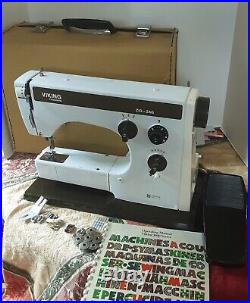 Vintage Viking 1040 Zig-Zag Sewing Machine Manual, presser foot& carrying case