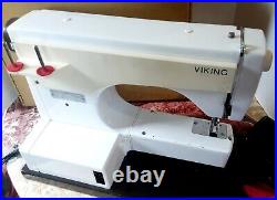 Vintage Viking 1040 Zig-Zag Sewing Machine Manual, presser foot& carrying case