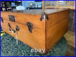 Vintage Wooden Suit Case Or Carry Box. Hand Made And Nicely Crafted