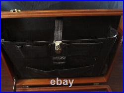 Vintage handmade Teak Wood & Leather Interior Briefcase. Unique, piece