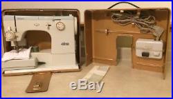 Vtg Elna Su 62c Sewing Machine Table/ Carrying Case Bobbins Manual +