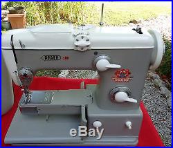 Vtg Pfaff 360 Sewing Machine With Carrying Case Attachments Foot Pedal EC WORKS