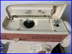 Vtg Singer Merritt Sewing Machine Model 2404 with Carrying Case Pink & White
