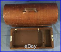 Vtg Singer Sewing Machine128 Wood Bentwood Carrying Case Only-3/4 Size 28 withKey