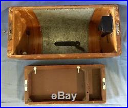 Vtg Singer Sewing Machine128 Wood Bentwood Carrying Case Only-3/4 Size 28 withKey