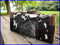 Western Cowhide Duffel Bag with Pony Hair Accent-Stylish Backpack set 1+1 Offer