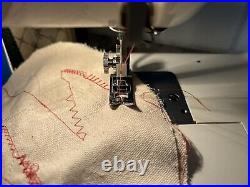 White Model W300 Compact Portable Sewing Machine Huge Lot, Case, Extras, Pedal