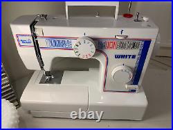 White Sewing Machine +Foot Pedal+Case+video PRISTINE Condition Model 1888 WORKS