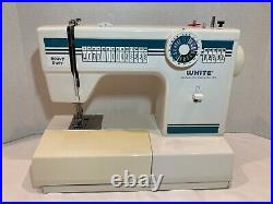 White Sewing Machine Heavy Duty Model 1919 Embroidery Dressmaking with Box Manual