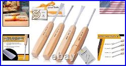 Wood Carving Kit 4-Piece Chisel Set with Fishtail Gouges and Carrying Case