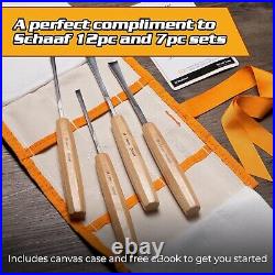 Wood Carving Kit 4-Piece Chisel Set with Fishtail Gouges and Carrying Case