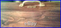 Wood Gavel w. Square Block & Hand Crafted Red Velvet Lined Wooden Carrying Case