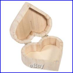 Wooden Heart-shaped Jewelry Storage Box Packaging Carrying Case Craft Decor New