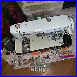 Working Brother Project 211 Mint-Green Sewing Machine + 30 Accessories Vintage