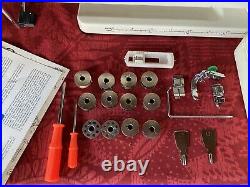 Working Vintage Necchi 543 Sewing Machine W Manual, Carrying Case, Accessories